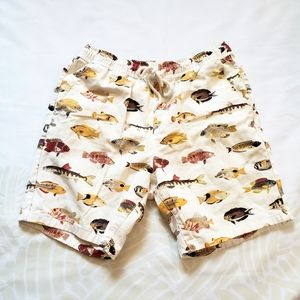 Fish Print Shorts